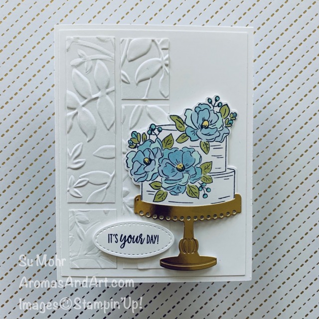 By Su Mohr for Fusion; Click READ or VISIT to go to my blog for details! Featuring: Happy Birthday To You Stamp Set, Birthday Dies, Layered Leaves Embossing, Gold Foil, Stampin' Blends; #happy birthdaytoyou #birthdaydies #stampinblends #alcoholmarkers #goldfoill #layeredleavesembossing #handmadecards #handcrafted #diy #cardmaking #papercrafting #cardthemes #cardchallenges