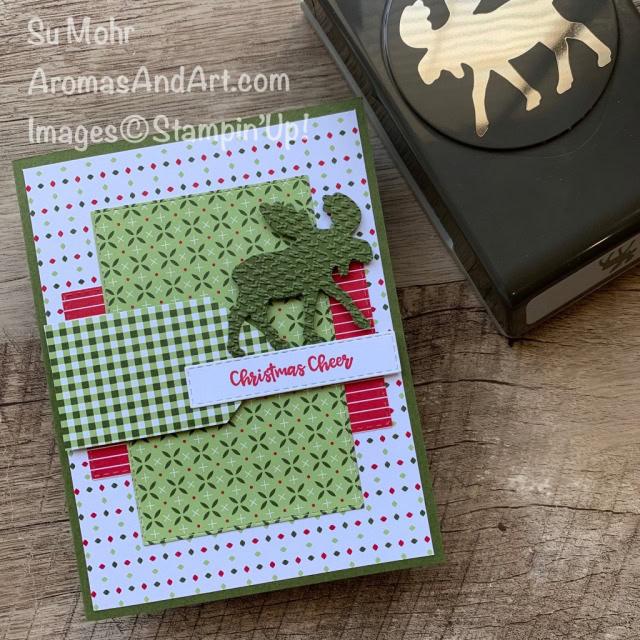 By Su Mohr for #gdp266; Click READ or VISIT to go to my blog for details! Featuring: Moose Punch, Heartwarming Hugs Designer Paper, Stitched Rectangles Dies, Itty Bitty Christmas; #moosepunch #moose #mooseoncards #heartwarminghugs #layeredcards #cardsketches #christmascards #holidaycards #holiday2020 #stampinup #handmadecards #handcrafted #diy #cardmaking #papercrafting #cardinstruction