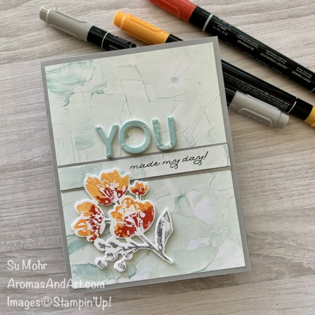 By Su Mohr for GDP274; Click aromasandart.com to go to my blog for details! Featuring: Art Gallery Stamp Set, Floral Gallery Dies, Fine Art Floral Designer Paper, Playful Alphabet Dies, Ornate Thanks Stamp Set; #stamparatus #inktostamptechnique #stamptechniques #stamping #stampinup2015 #artgallery #floralgallery #fineartfloral #playfulalphabet ##handmadecards #handcrafted #diy #cardmaking #papercrafting #gdp274 #aromasandart #sumohr